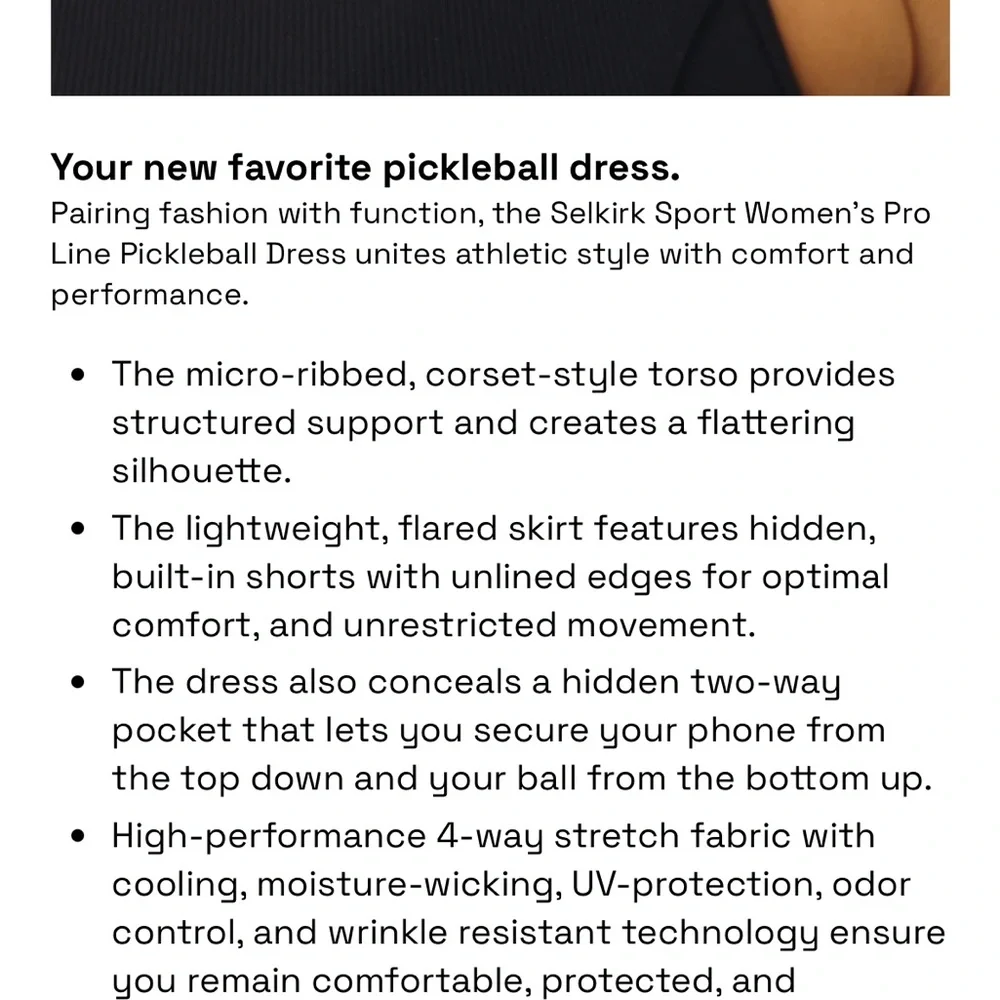 Selkirk Light Blue Athletic Tennis Dress with logo small pickleball - Picture 3 of 5